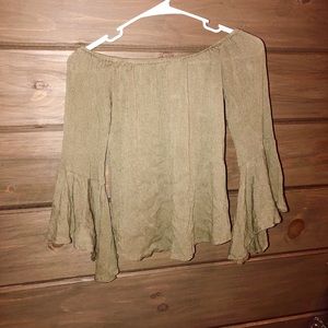 Green flowy shein top